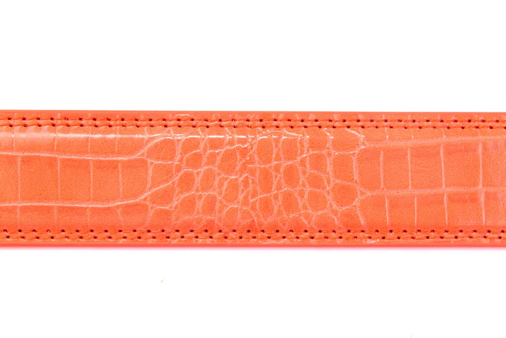 1.25" Coral Faux Gator Strap