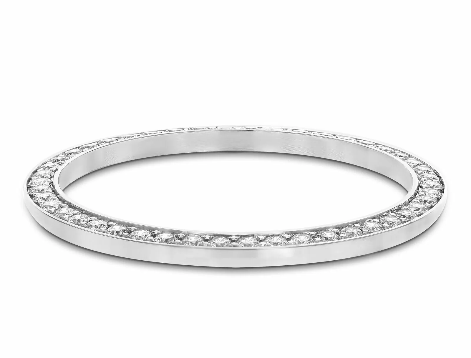 1.50CT BEAD SET DIAMOND BEZEL MADE FOR ROLEX DATEJUST, DAY DATE WATCH 18KW GOLD