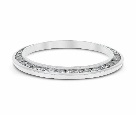 1.50CT CHANNEL 14K WHITE GOLD DIAMOND BEZEL FOR ROLEX 26MM DATEJUST, PRESIDENT