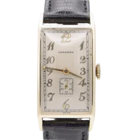1941 Longines 10k Gold filled beautiful Art Deco tank watch Breguet numerals cal 9L