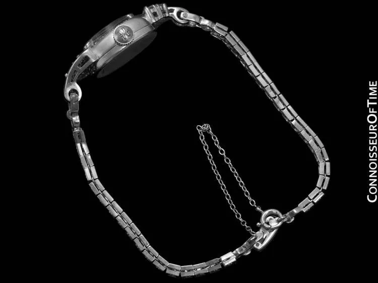 1960's Hamilton Vintage Ladies Bracelet Watch - 14K White Gold & Diamonds
