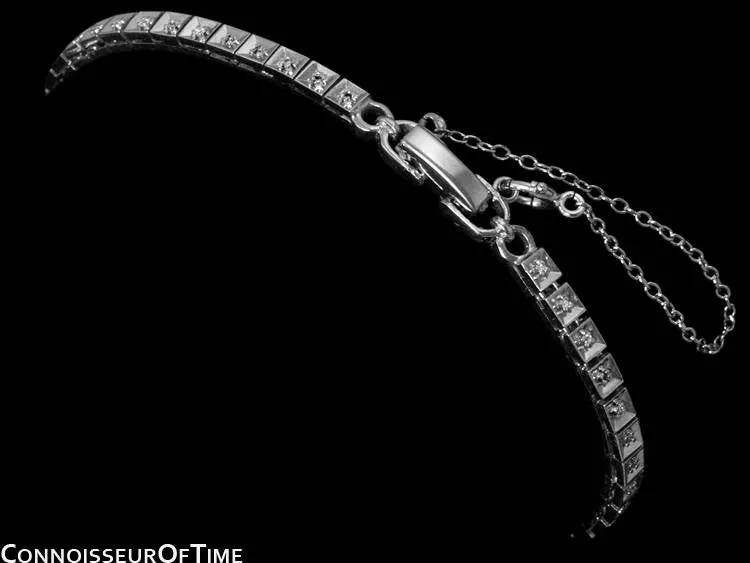 1960's Hamilton Vintage Ladies Bracelet Watch - 14K White Gold & Diamonds