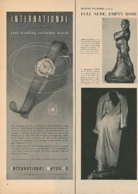 1960s IWC Self-winding Calendar Watch Magazine Advertisement