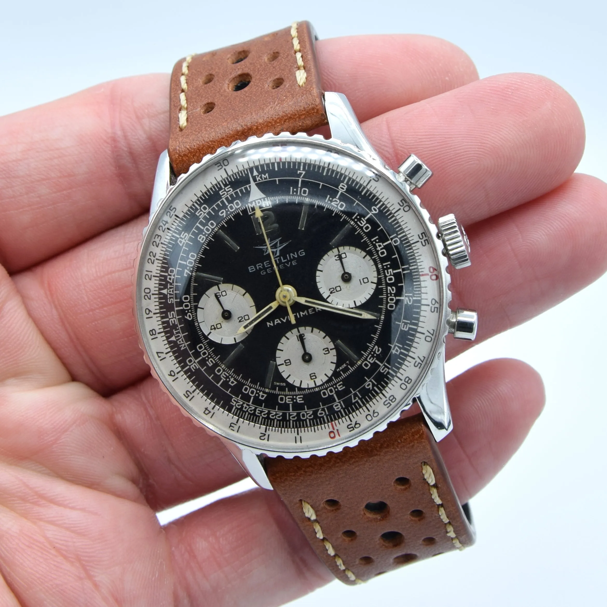 1965 Breitling Navitimer Original Pilots Chronograph in Stainless Steel Model 806 with Venus 178 Caliber