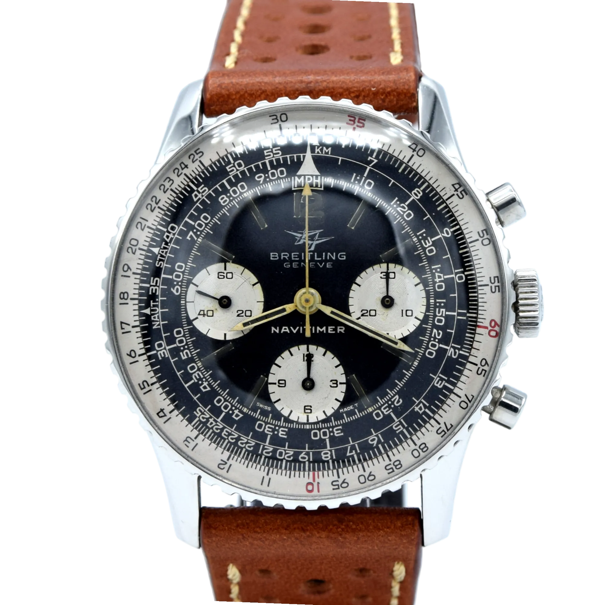 1965 Breitling Navitimer Original Pilots Chronograph in Stainless Steel Model 806 with Venus 178 Caliber