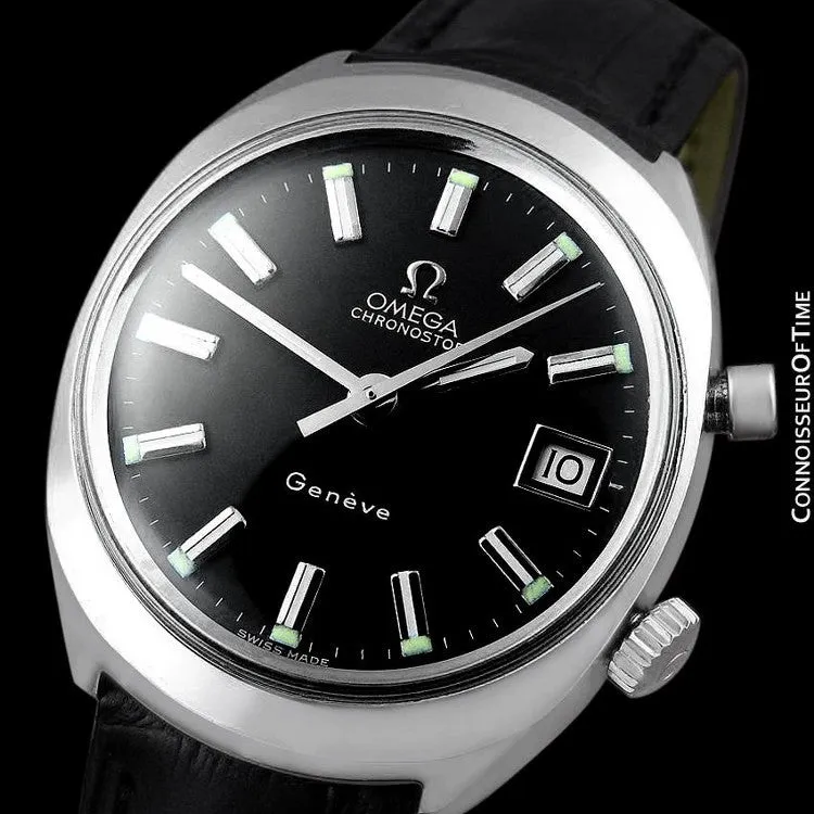 1970 Omega Chronostop Vintage Mens Retro Sporting Chronograph Watch with Date - Stainless Steel