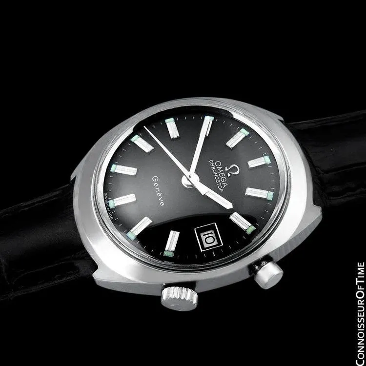 1970 Omega Chronostop Vintage Mens Retro Sporting Chronograph Watch with Date - Stainless Steel