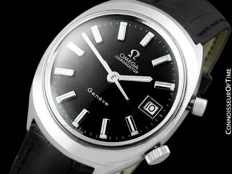 1970 Omega Chronostop Vintage Mens Retro Sporting Chronograph Watch with Date - Stainless Steel