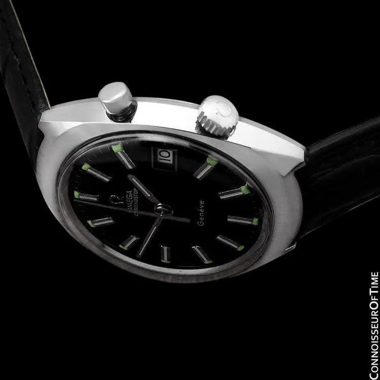 1970 Omega Chronostop Vintage Mens Retro Sporting Chronograph Watch with Date - Stainless Steel