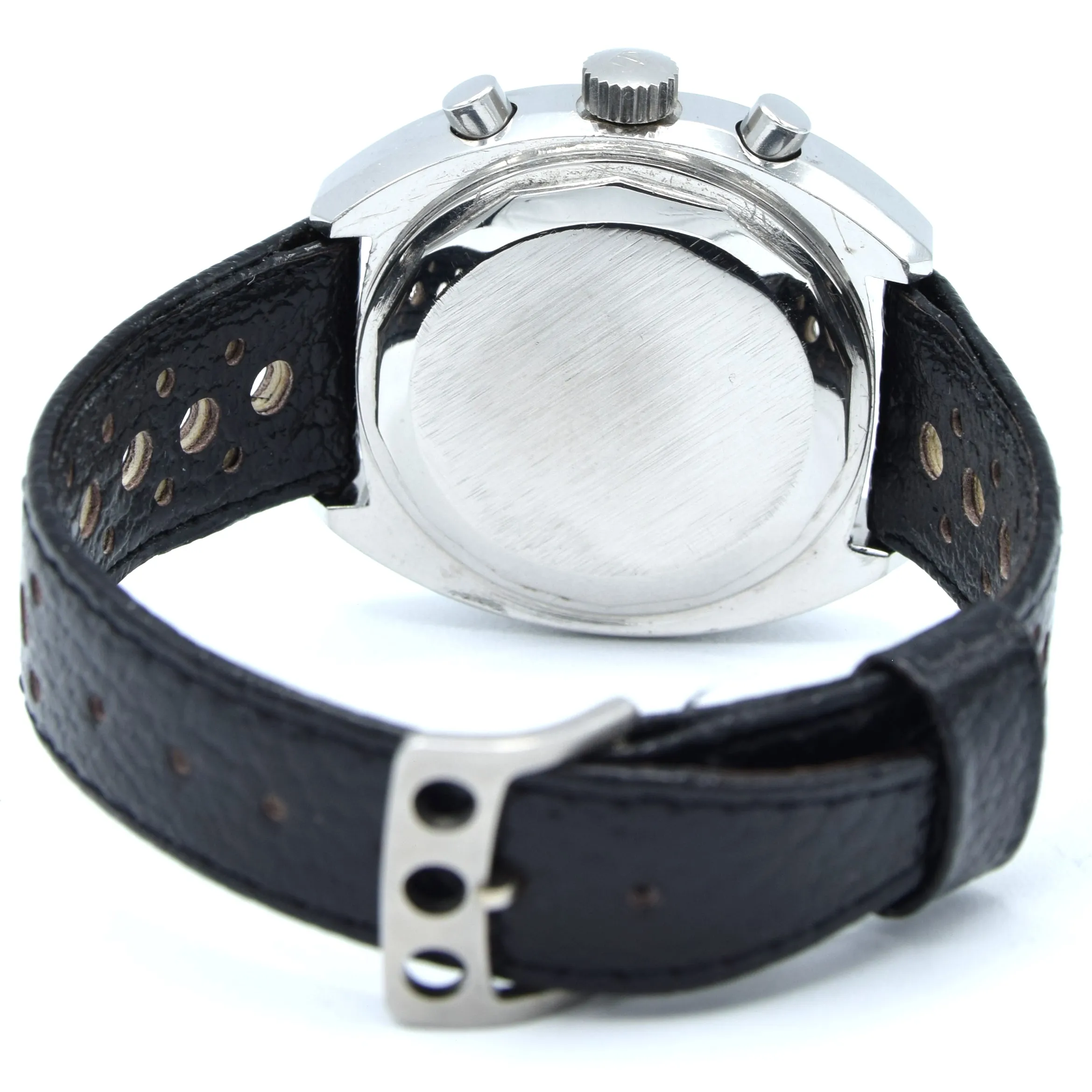 1974 Tissot Seastar Navigator Chronograph Wristwatch Model 40522 in Stainless Steel with Stunning Graphite grey Dial