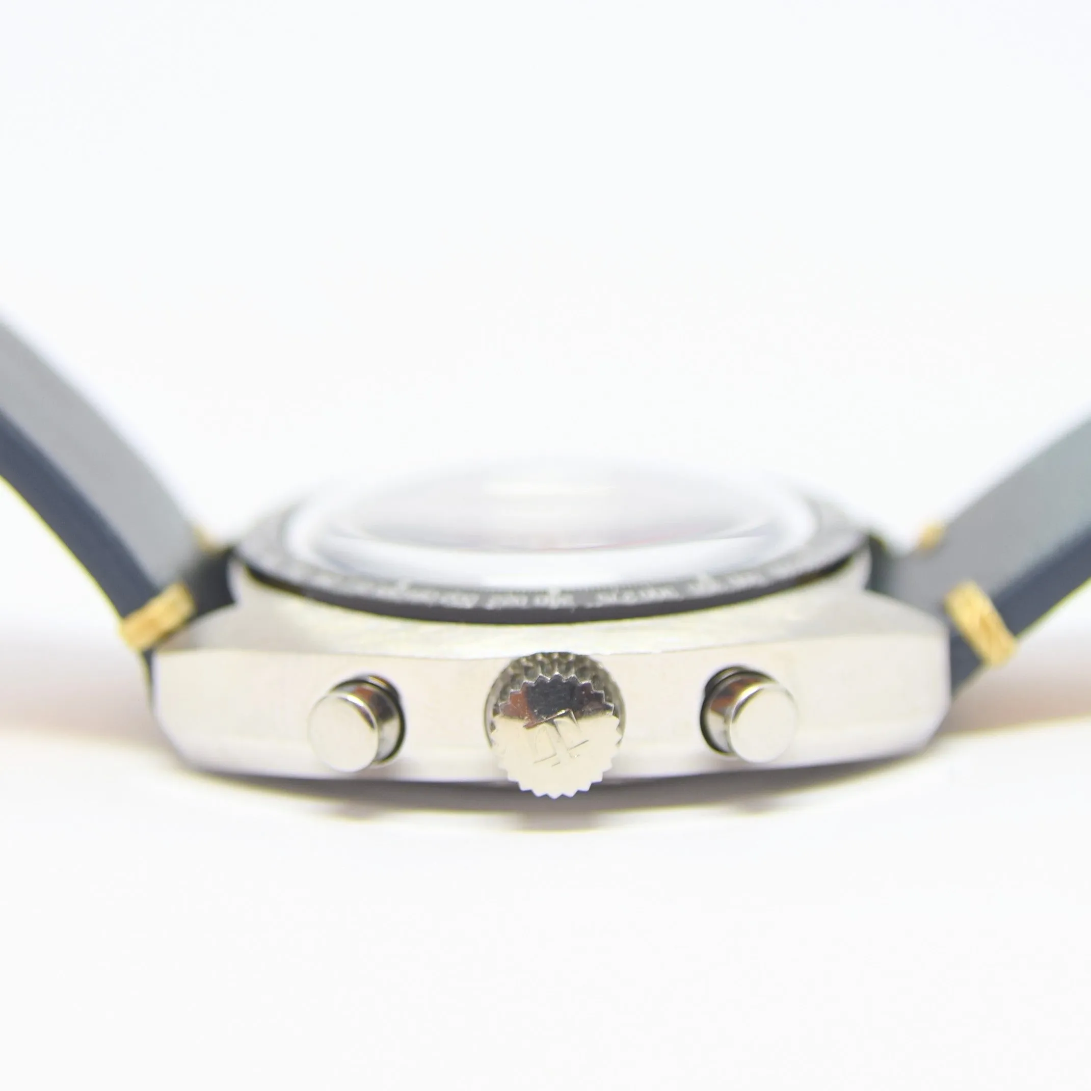 1974 Tissot Seastar Navigator Chronograph Wristwatch Model 40522 in Stainless Steel with Stunnng Blue Dial