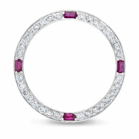 1CT BEAD SET DIAMOND BEZEL 18KW FOR ROLEX DATE, DATEJUST, PRESIDENT WITH RUBIES