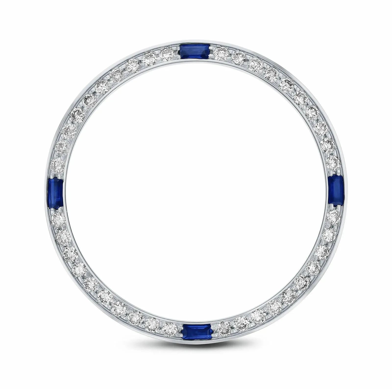 1CT BEAD SET DIAMOND BEZEL FOR ROLEX 31MM DATEJUST WITH 4 CORNER SAPPHIRES WG