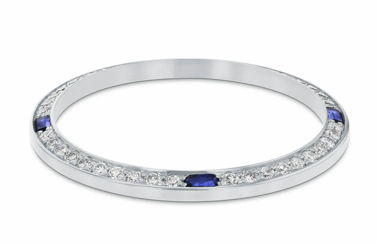 1CT BEAD SET DIAMOND BEZEL FOR ROLEX 31MM DATEJUST WITH 4 CORNER SAPPHIRES WG