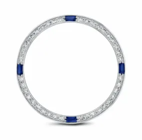 1CT BEAD SET DIAMOND BEZEL FOR ROLEX 31MM DATEJUST WITH 4 CORNER SAPPHIRES WG