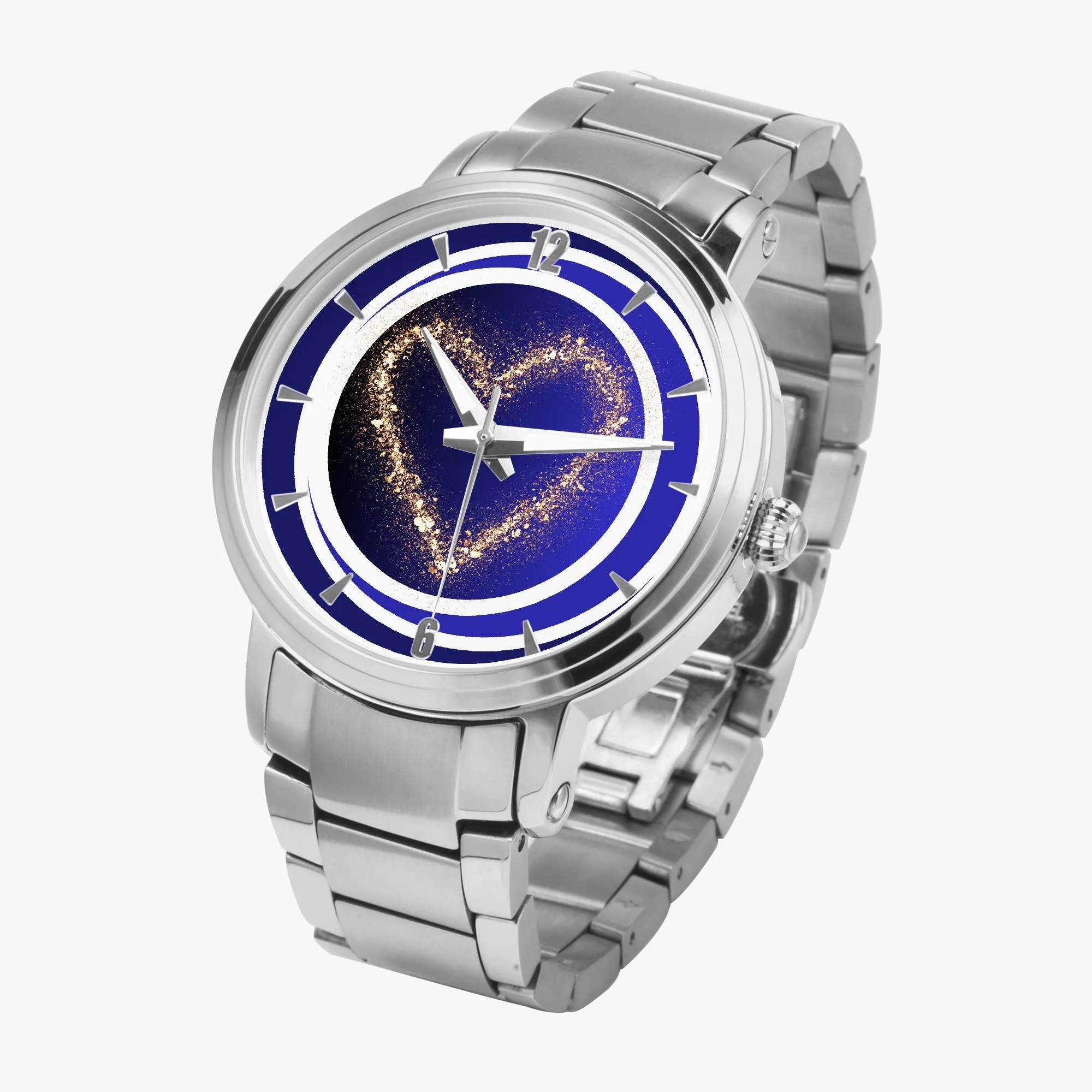 1Tweezy Heart Felt Steel Strap Automatic Watch (With Indicators)