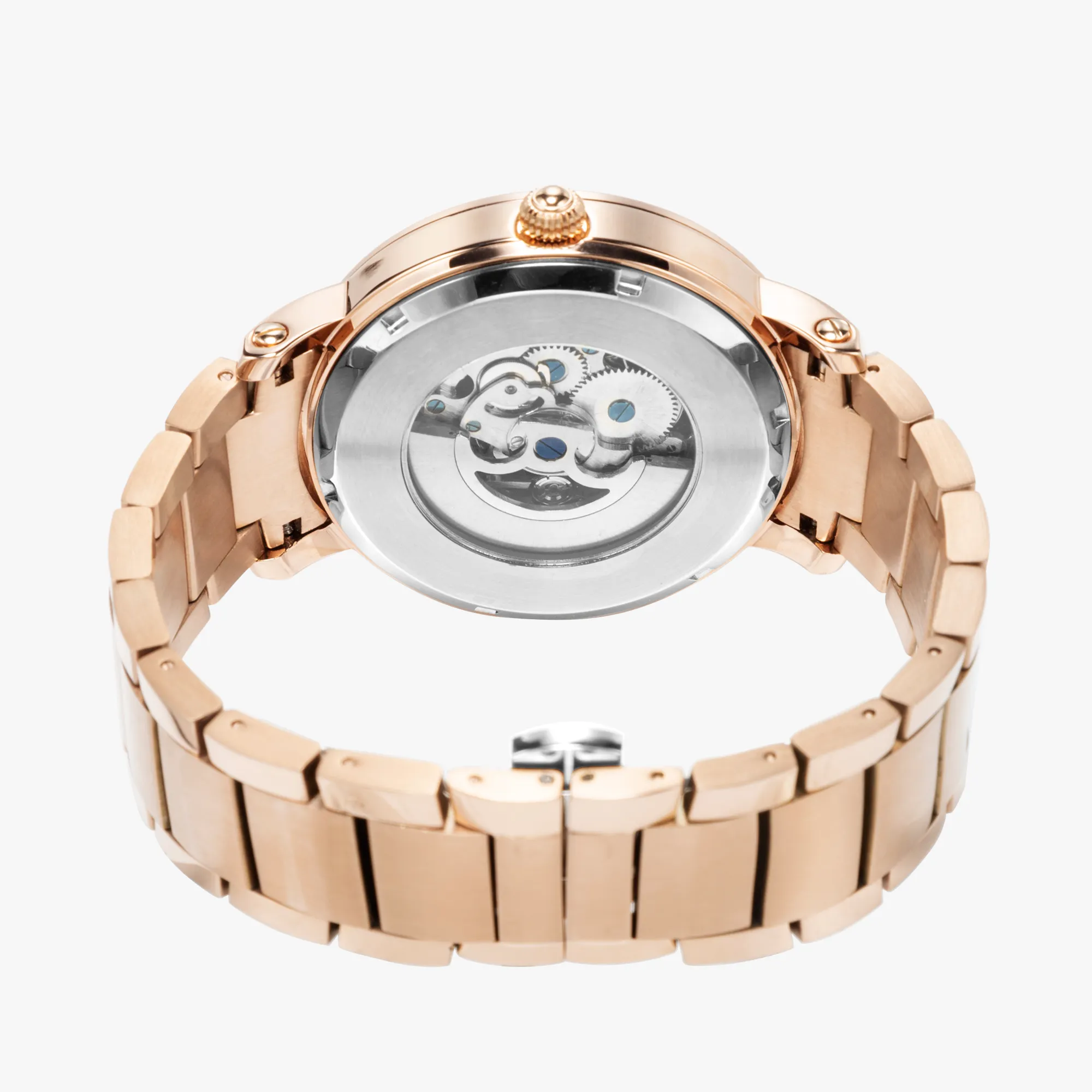 1Tweezy Heart Felt Steel Strap Automatic Watch (With Indicators)