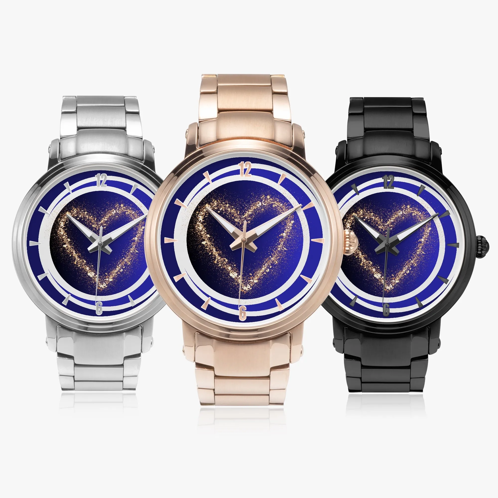 1Tweezy Heart Felt Steel Strap Automatic Watch (With Indicators)