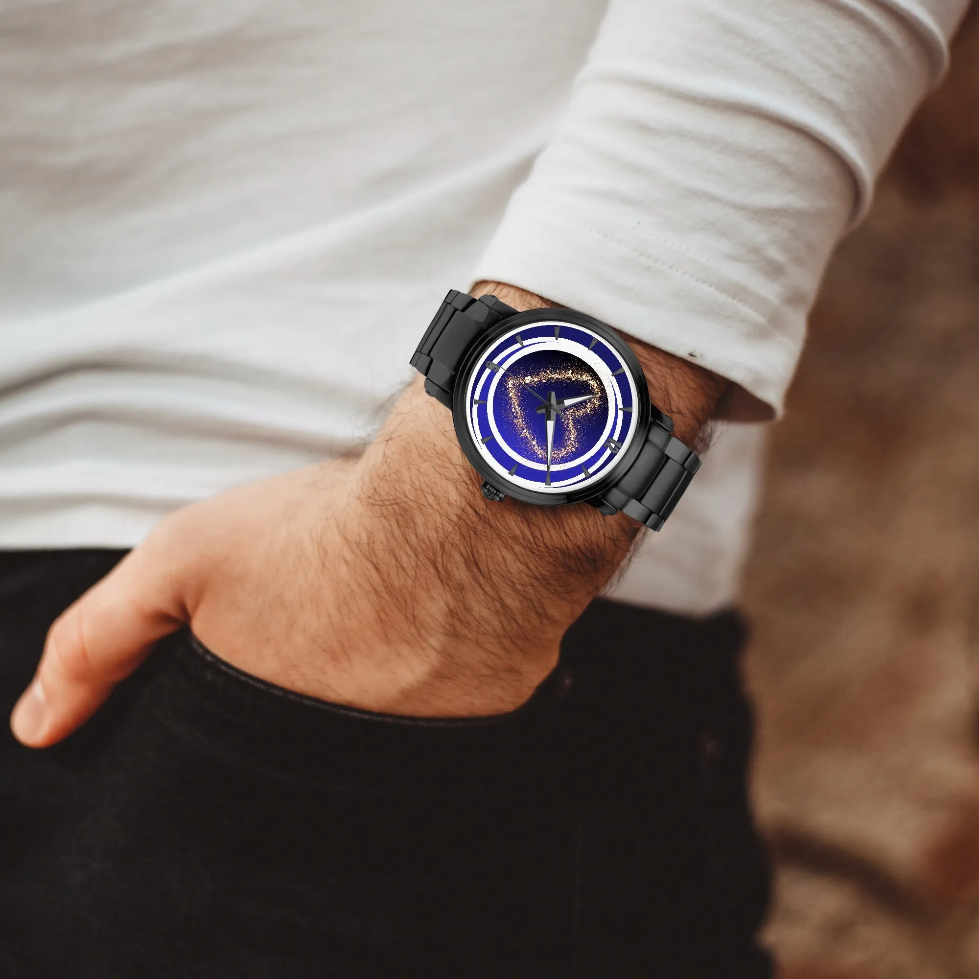 1Tweezy Heart Felt Steel Strap Automatic Watch (With Indicators)