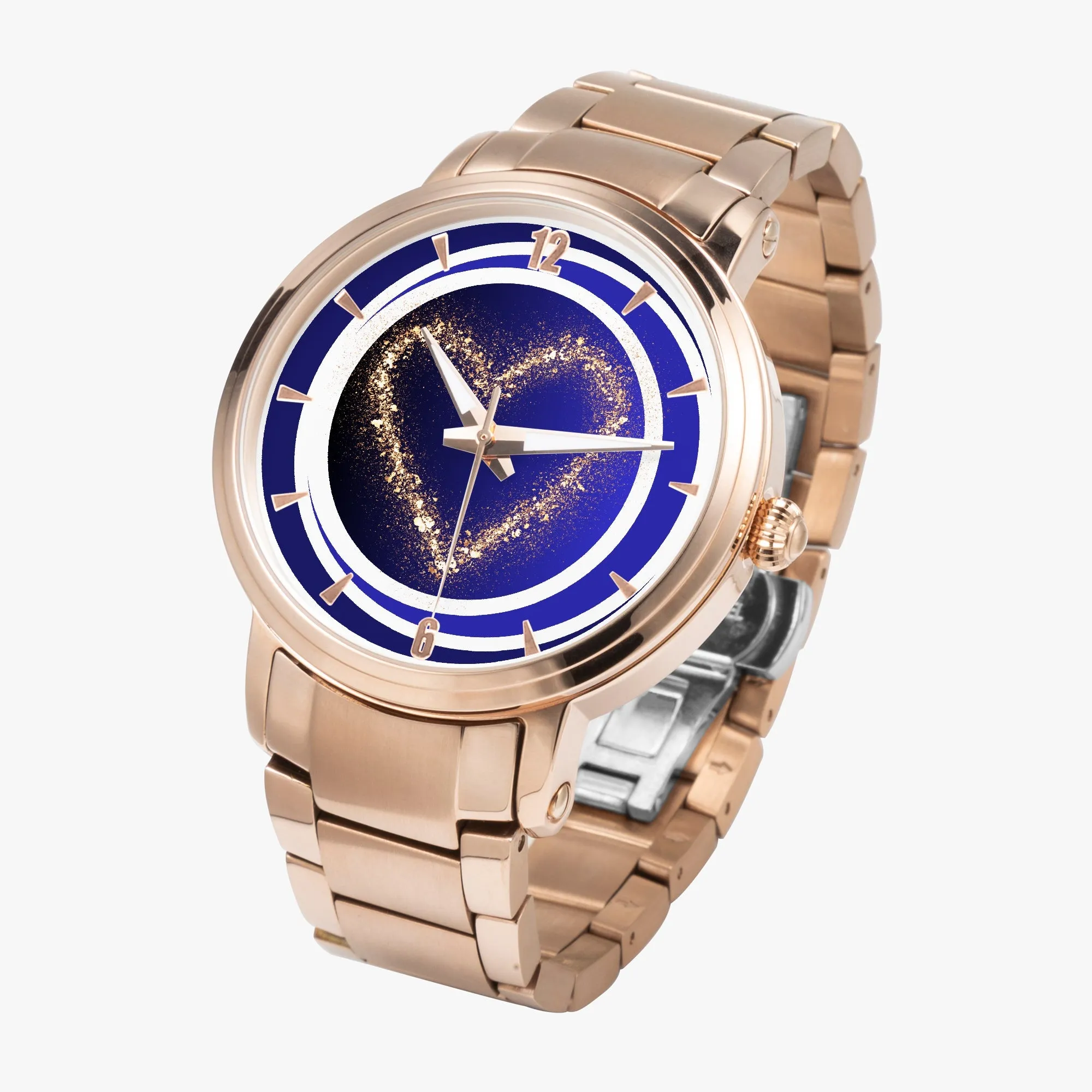 1Tweezy Heart Felt Steel Strap Automatic Watch (With Indicators)
