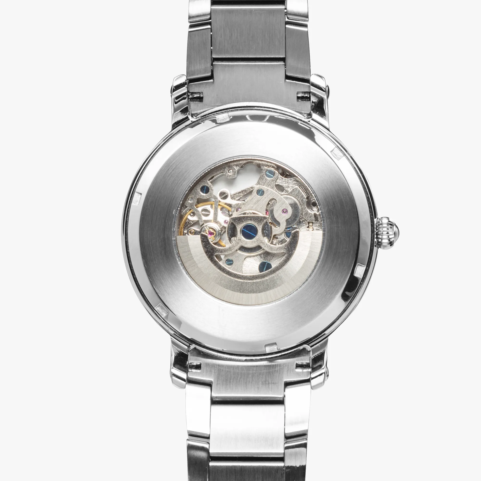 1Tweezy Heart Felt Steel Strap Automatic Watch (With Indicators)