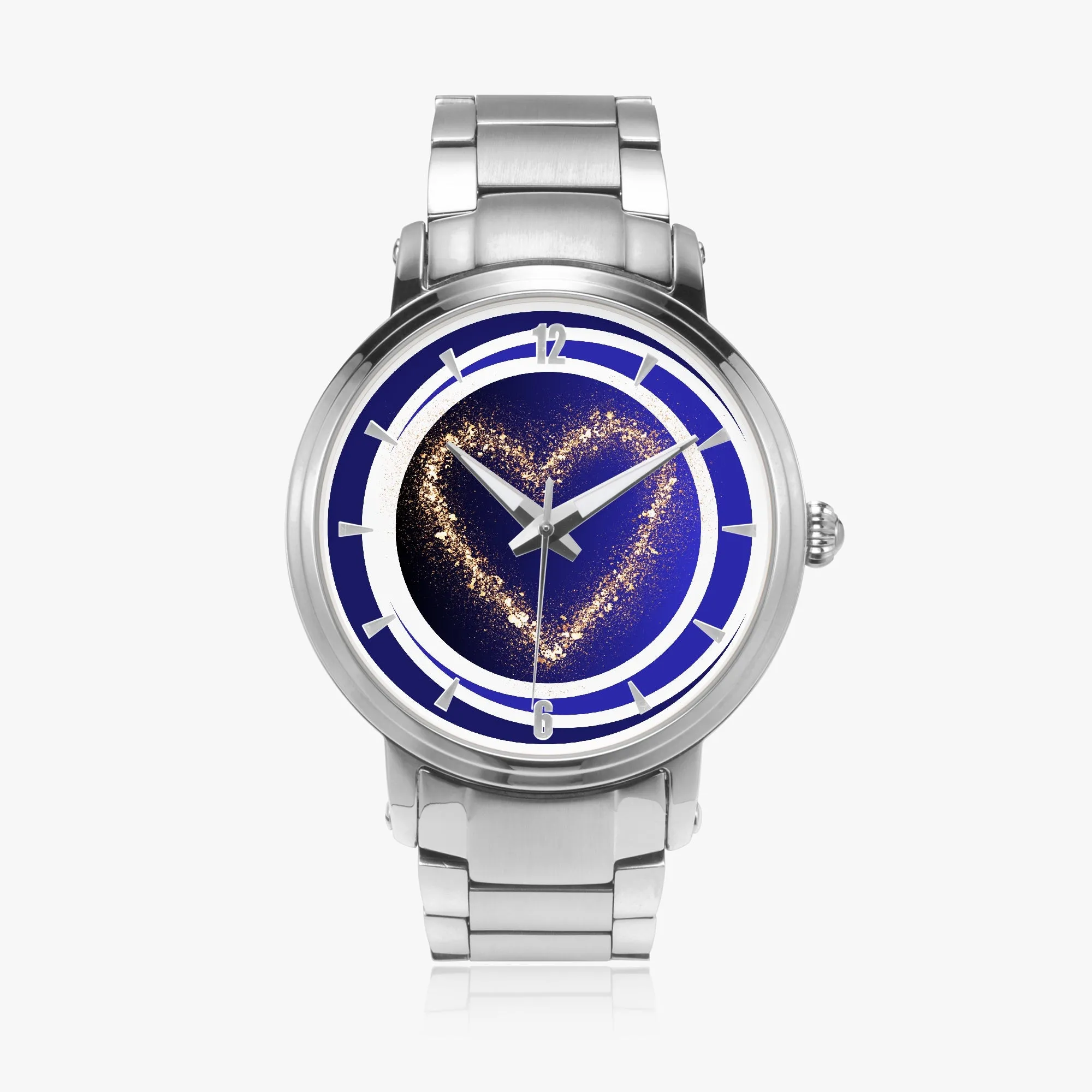 1Tweezy Heart Felt Steel Strap Automatic Watch (With Indicators)