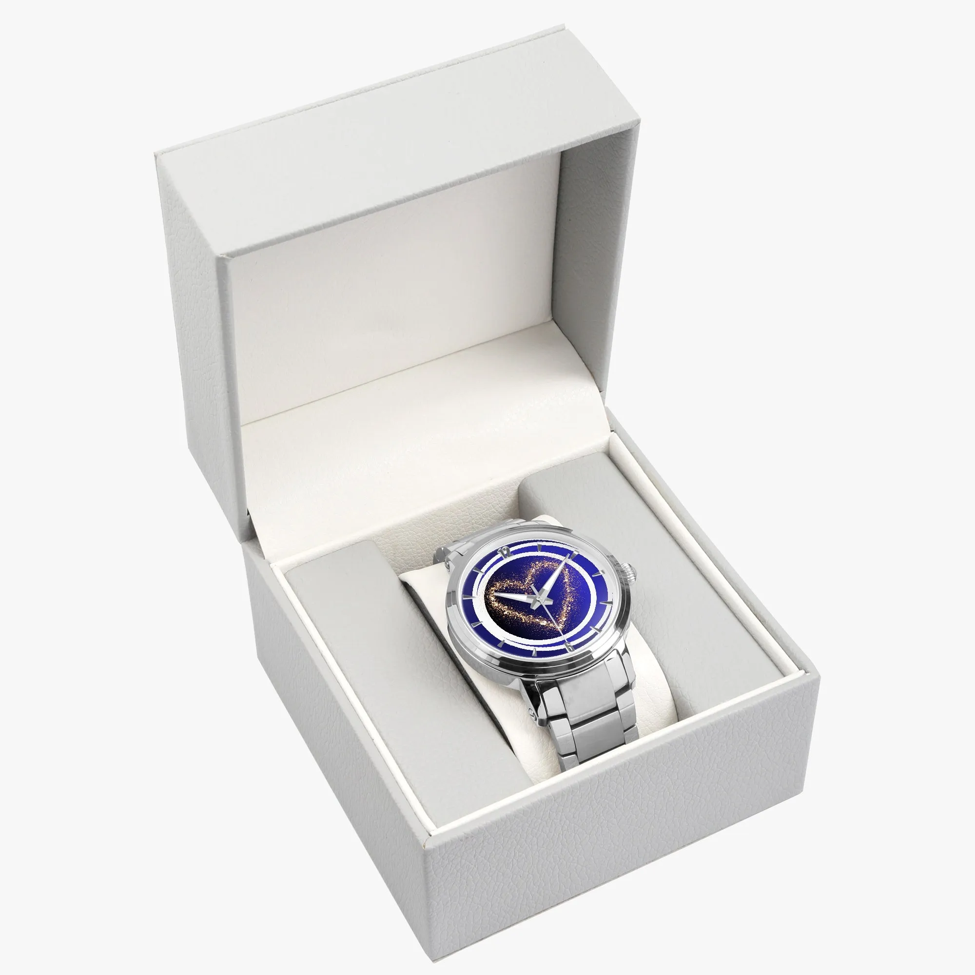 1Tweezy Heart Felt Steel Strap Automatic Watch (With Indicators)