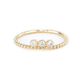 3 Stone Diamond Bezel Band