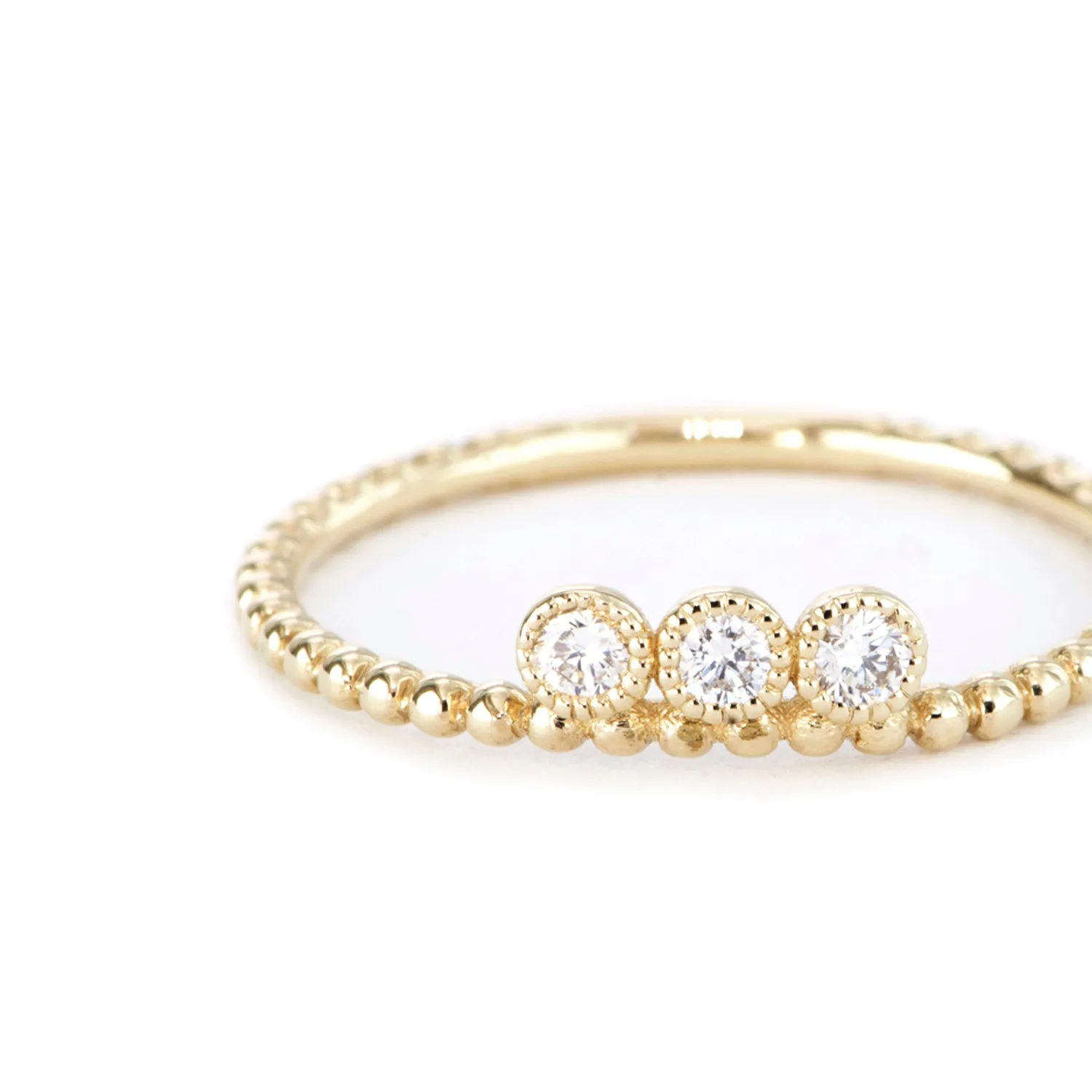 3 Stone Diamond Bezel Band