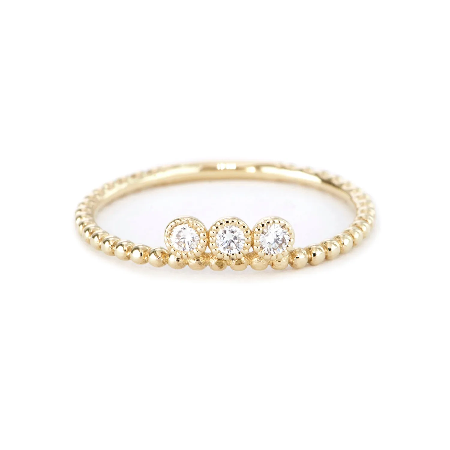 3 Stone Diamond Bezel Band