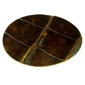 3.5in Alligator Skin - Brown Oval Insert for Belt Buckles, Pkg/2