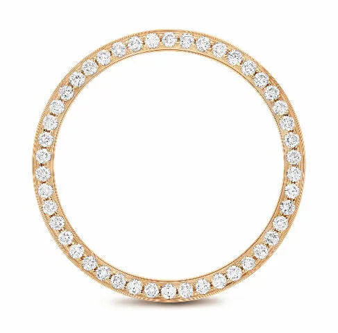 36MM 1.50CT PAVE BEAD SET DIAMOND BEZEL FOR ROSE GOLD ROLEX DATEJUST, PRESIDENT