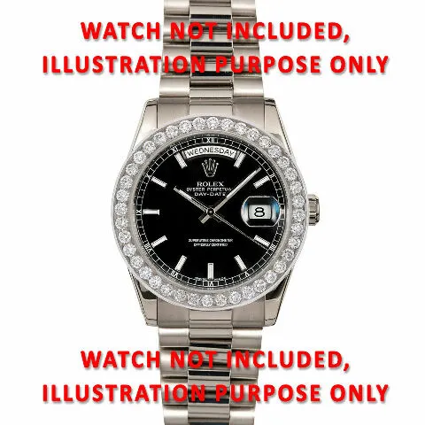 36MM 3CT BEAD SET DIAMOND BEZEL 14KW FOR ROLEX DATEJUST, PRESIDENT 36MM WATCH