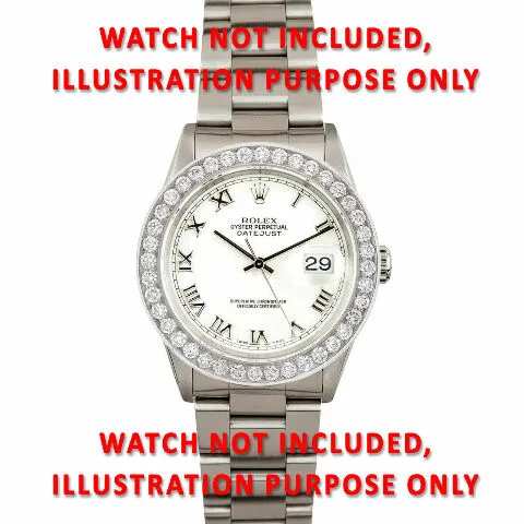 36MM 3CT BEAD SET DIAMOND BEZEL 14KW FOR ROLEX DATEJUST, PRESIDENT 36MM WATCH
