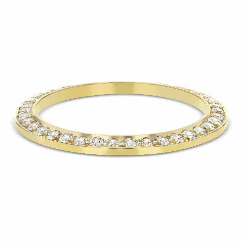 3CT BEAD SET DIAMOND BEZEL 14KY FOR ROLEX YACHTMASTER, THUNDERBIRD, TURN O GRAPH