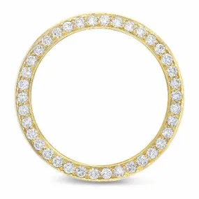 3CT BEAD SET DIAMOND BEZEL 14KY FOR ROLEX YACHTMASTER, THUNDERBIRD, TURN O GRAPH