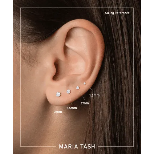 3mm INVISIBLE SET DIAMOND THREADED STUD in YELLOW GOLD