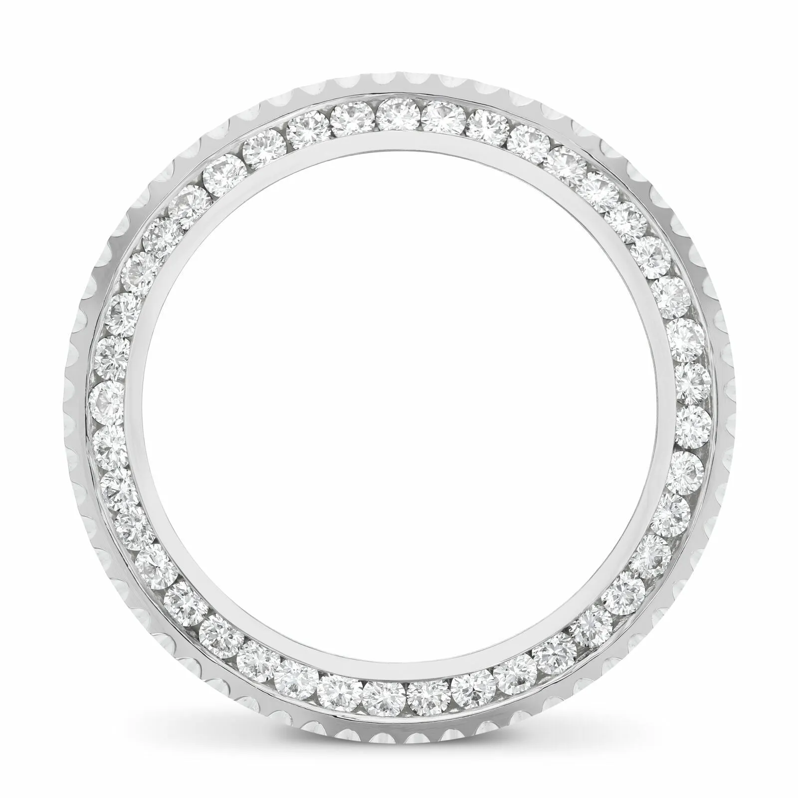 40MM 3CT CHANNEL SET DIAMOND BEZEL 18KW FOR ROLEX SUBMARINER, GMT MASTER 2 RIDGE