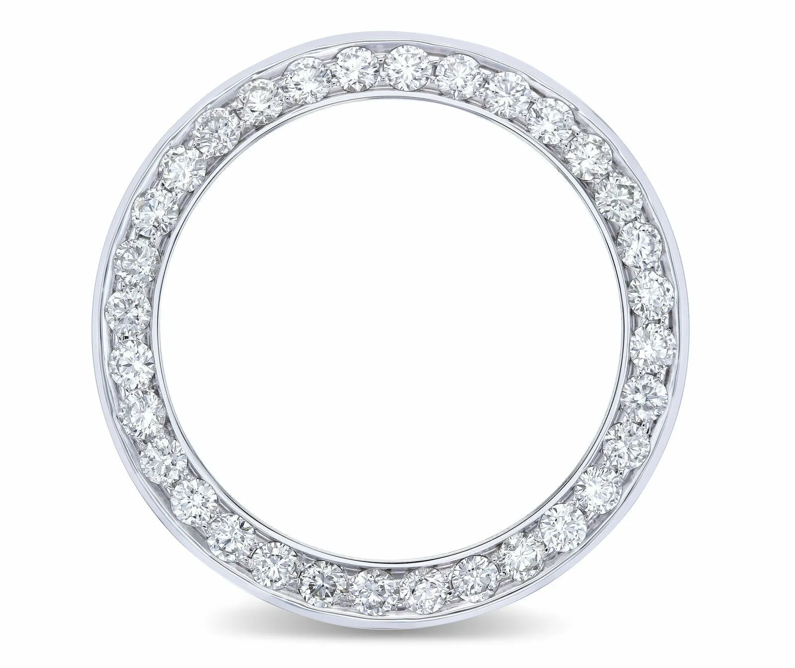 4CT BEAD SET DIAMOND BEZEL 14KW FOR ROLEX DATEJUST, PRESIDENT, SUBMARINER WATCH