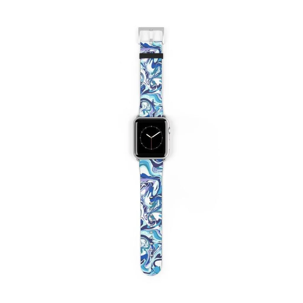 Acrylic Pour Blue Watch Band