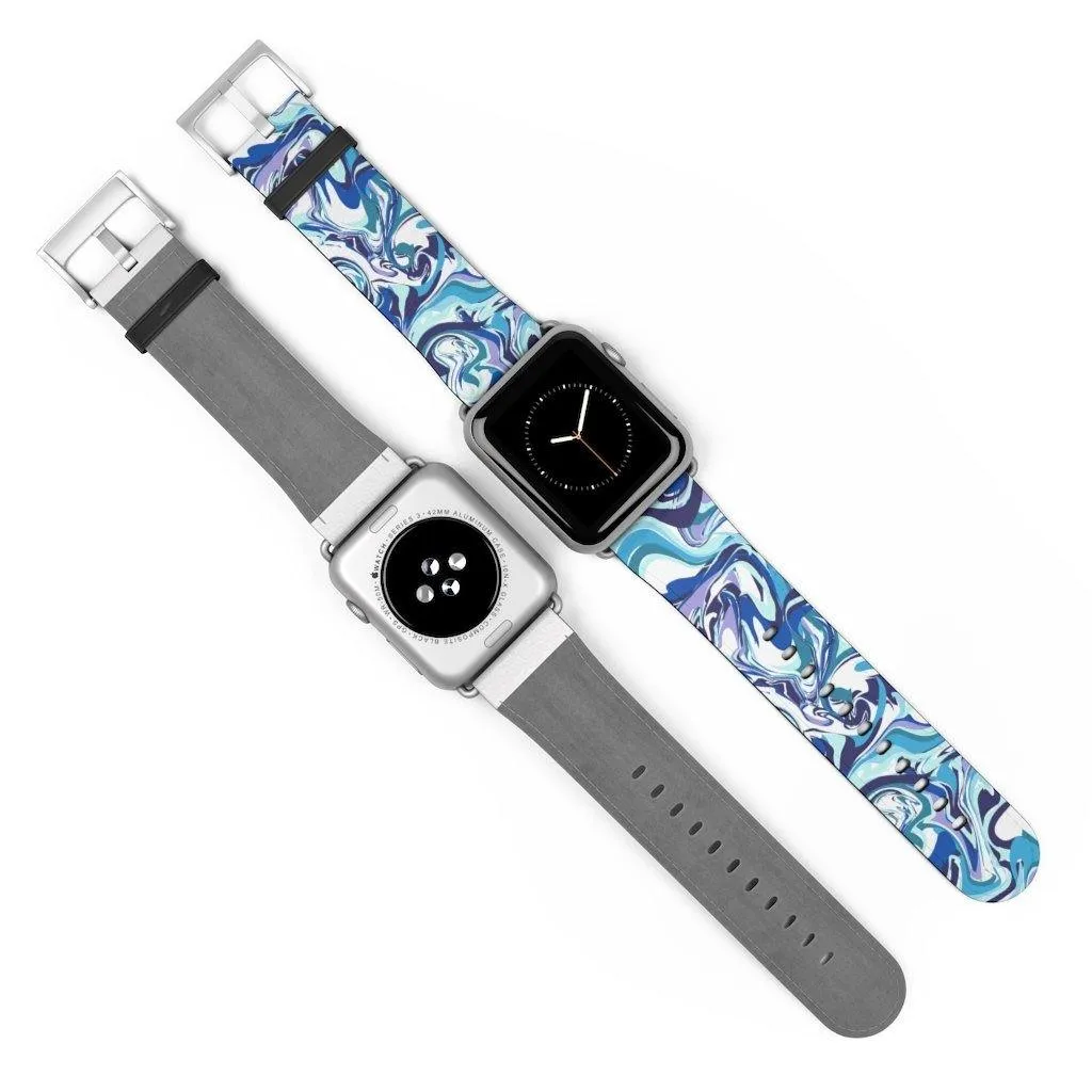 Acrylic Pour Blue Watch Band