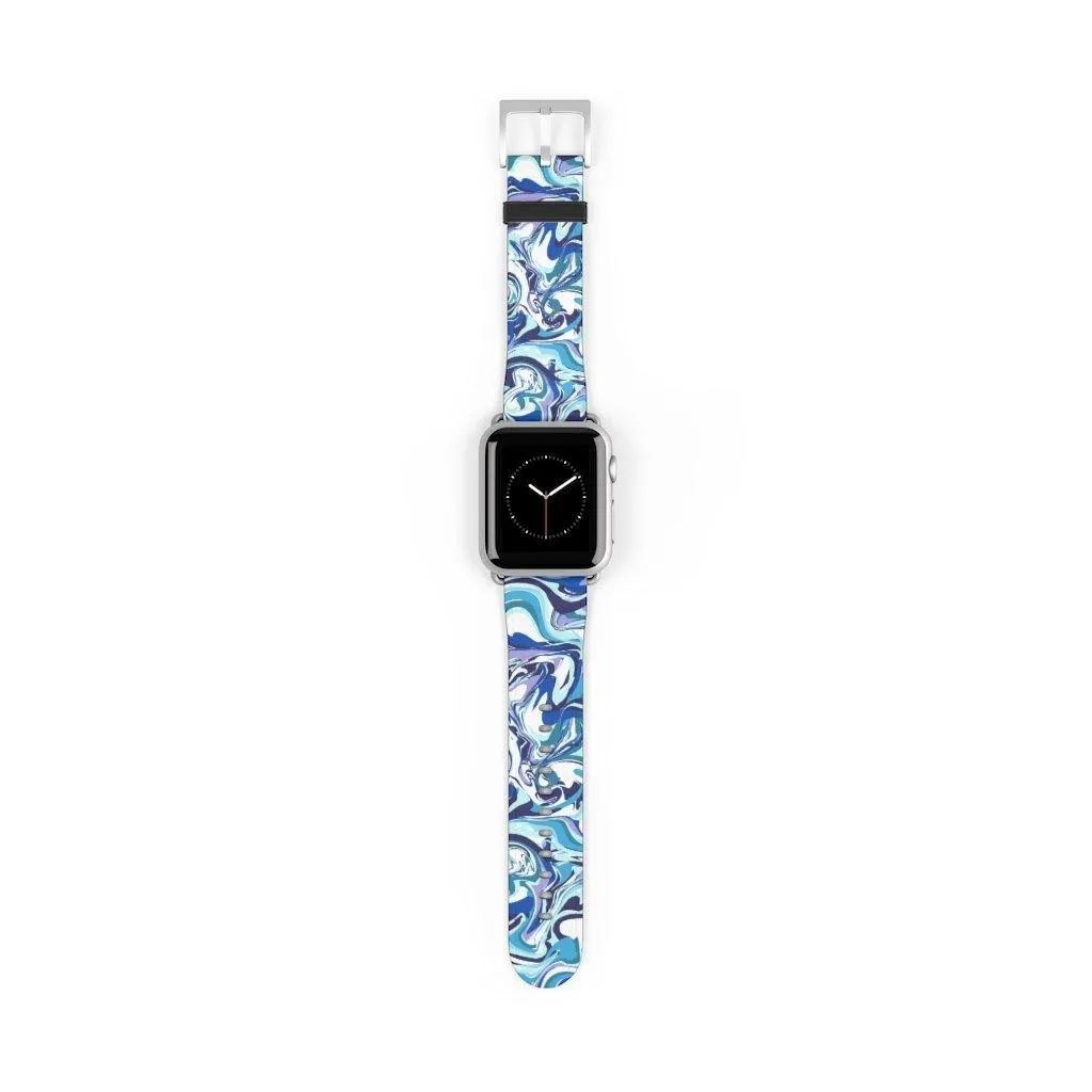 Acrylic Pour Blue Watch Band