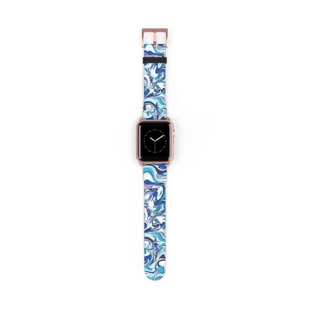 Acrylic Pour Blue Watch Band