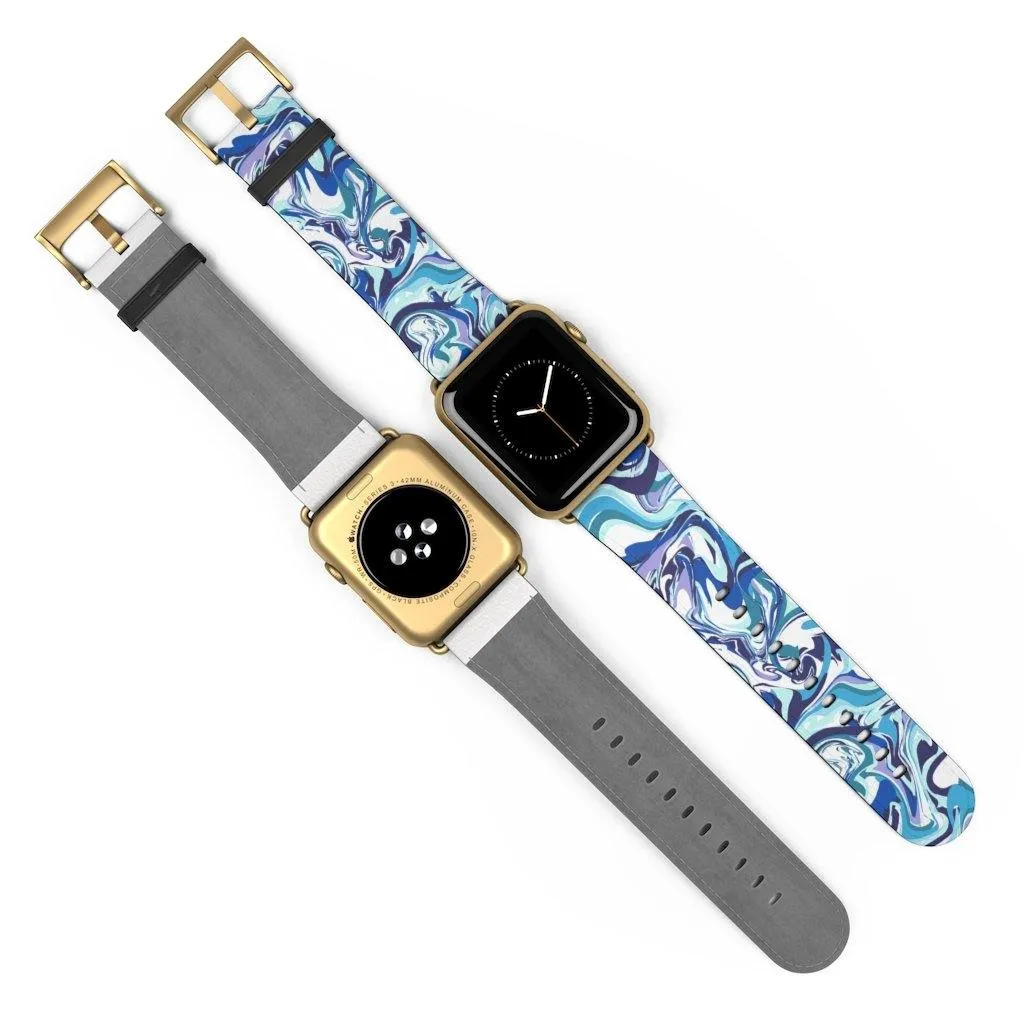 Acrylic Pour Blue Watch Band