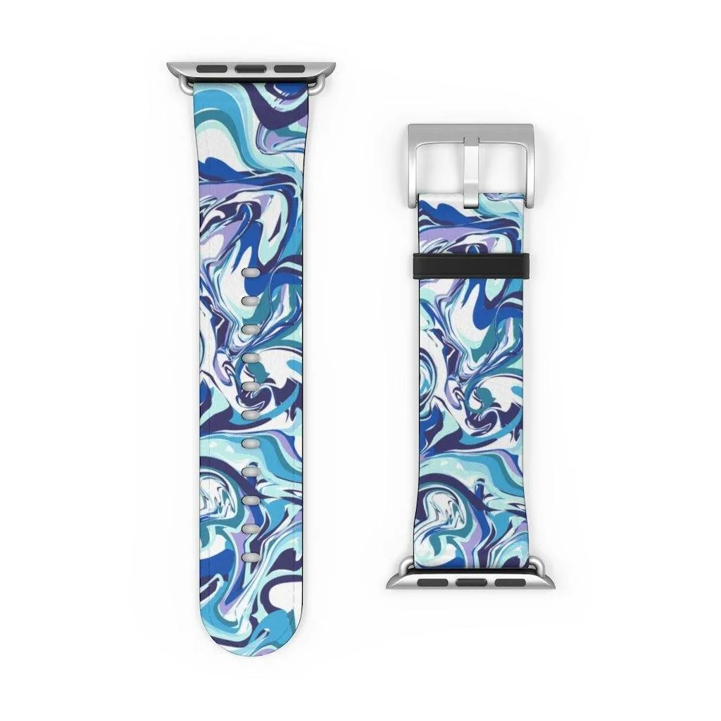 Acrylic Pour Blue Watch Band