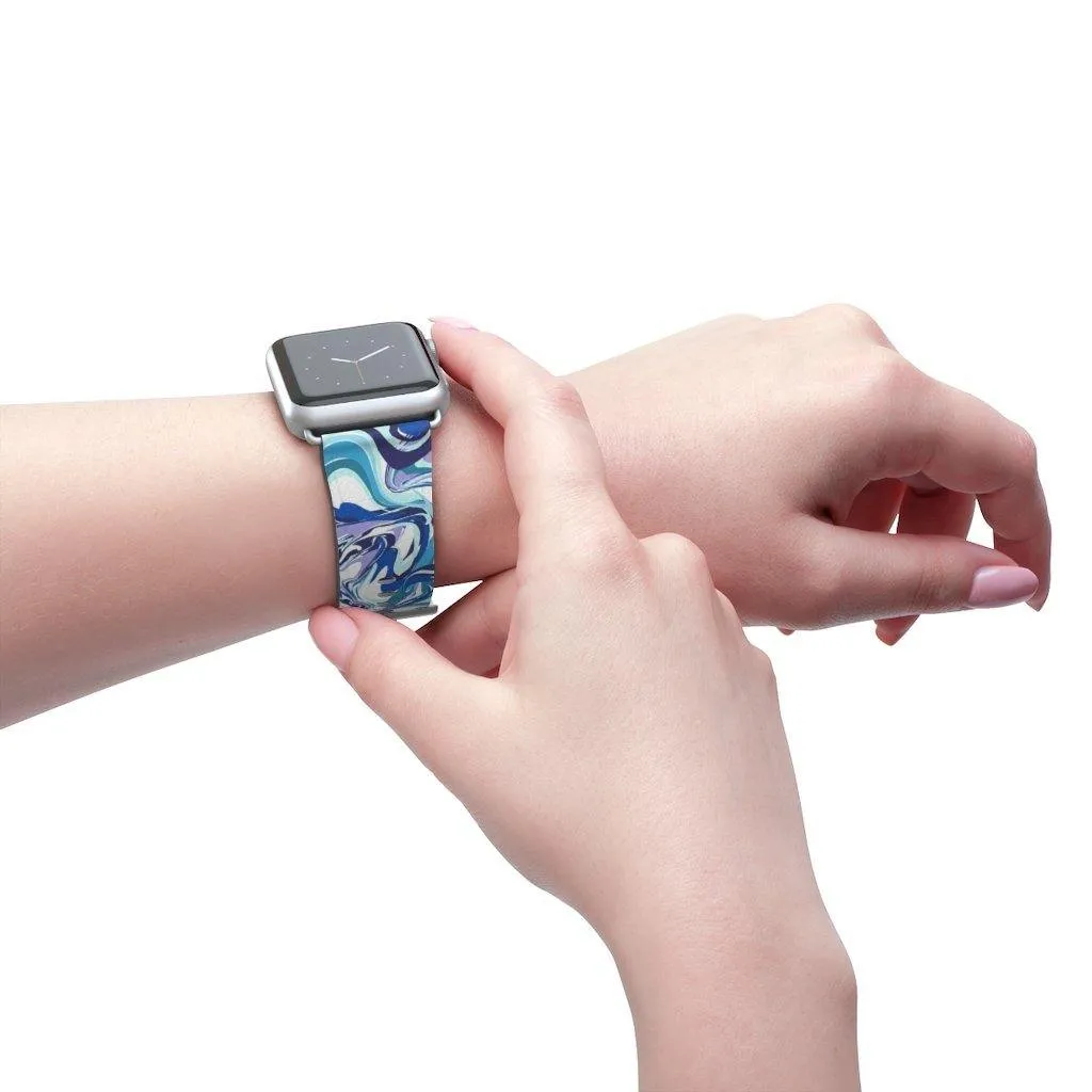Acrylic Pour Blue Watch Band