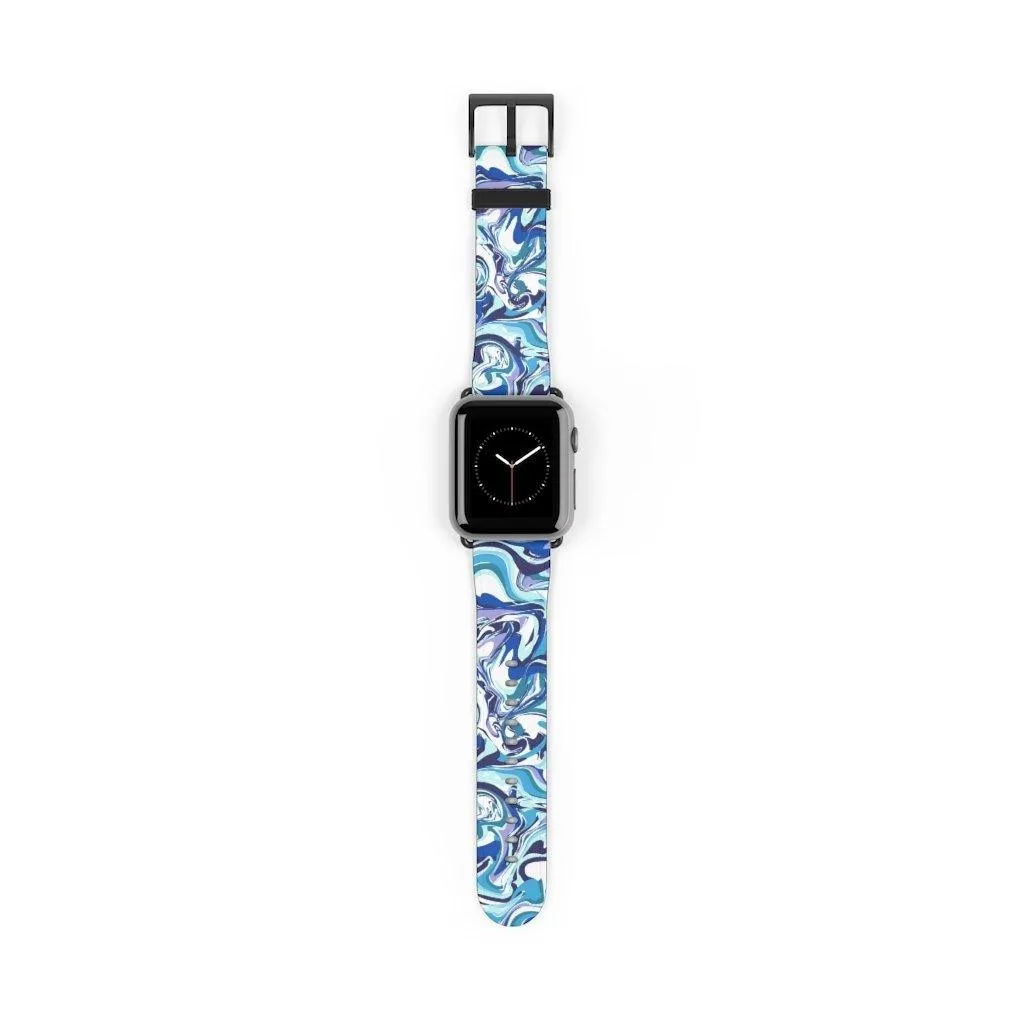 Acrylic Pour Blue Watch Band