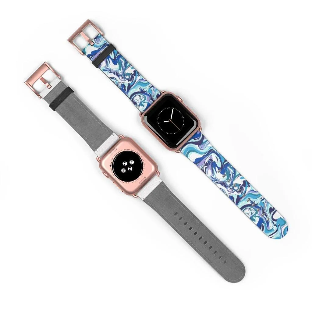 Acrylic Pour Blue Watch Band