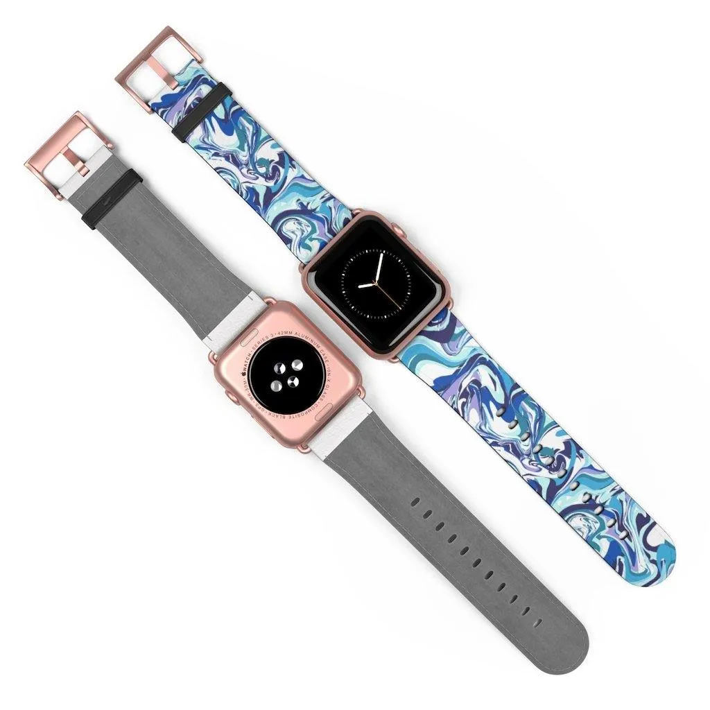 Acrylic Pour Blue Watch Band