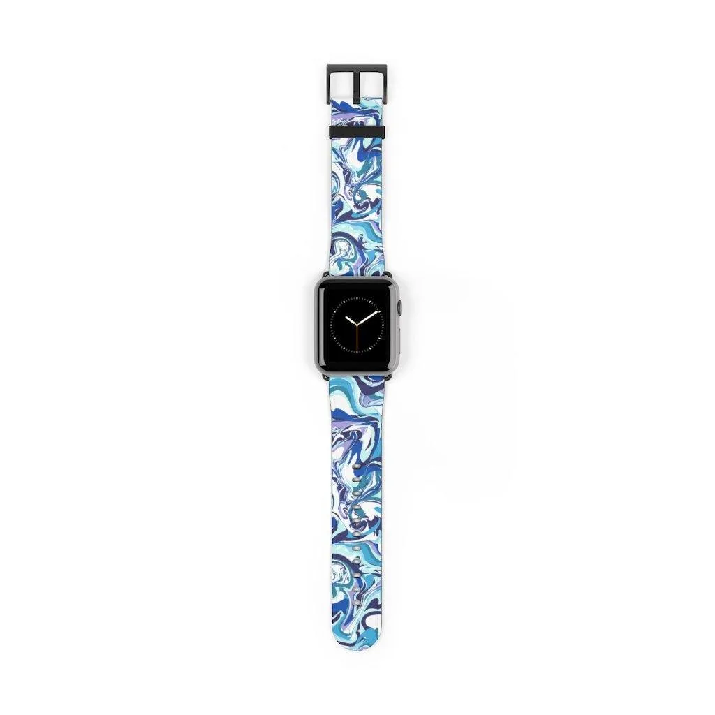Acrylic Pour Blue Watch Band